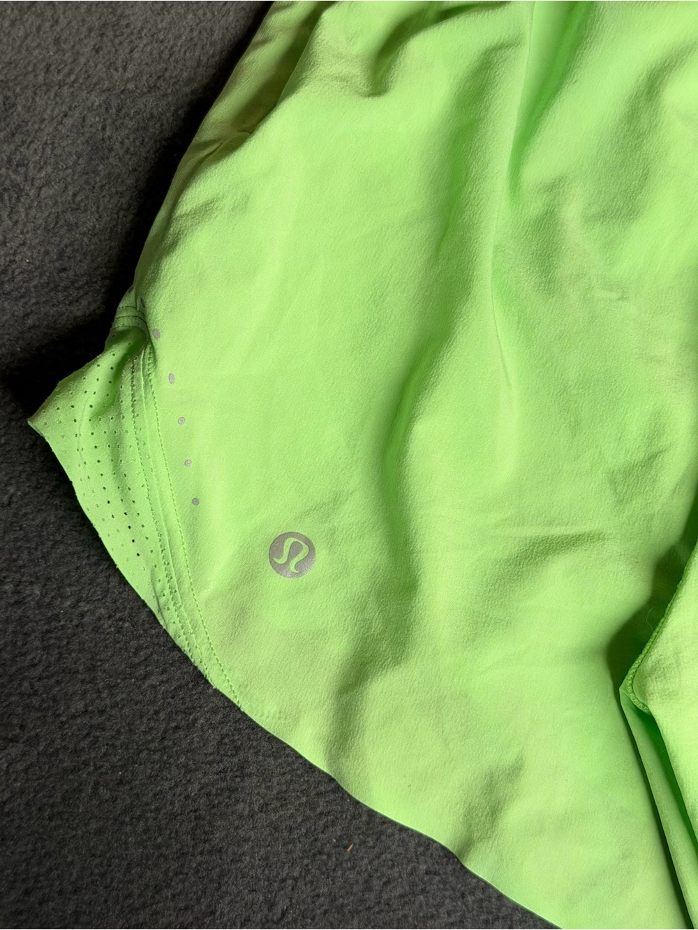 lululemon athletica neon green workout shorts